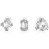 Swarovski Orecchino a Clip Millenia, Singolo, Set, Bianco, Placcato Rodio