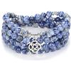 Self-Discovery Mala Regalo celtico 108 Bracciale con perline in pietra Mala Collana di cristallo con ciondolo portafortuna con nodo infinito (Agata di pizzo blu (Blue Lace Agate))