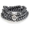 Self-Discovery Mala Charm con semi di loto Mala perline 108 Collana con bracciale Regali fatti a mano significativi Gioielli per lo yoga (Ematite (Hematite))