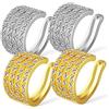 minkissy Orecchini Design Regolabile Donna Zirconi Cubici Brillanti Ear Cuff 4 Pezzi in Rame Non Forati per Uso Quotidiano e Matrimonio