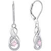 starchenie Starnny Orecchini Donna Argento 925,Orecchini Infinito with 3A Zirconia Cubica October Birthstone Tourmaline Color con Placcato in oro Bianco Regali di Gioielli per Donna