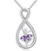 KQF Collana da ballerina da donna, in argento Sterling, per balletto, idea regalo per donna, Argento sterling, Zirconia cubica