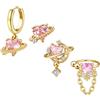 BodyBonita Argento Sterling Orecchini per Donna - Cartilagine Ipoallergenici per Donna Delicati Orecchini a Cerchio Huggie Placcati in Oro 18K Piercing Orecchio a Catena Pendenti
