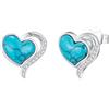 GW Orecchini Donna Argento 925 Turchese Blu Cuore Orecchini Azzurri Regalo Donna Compleanno per Mamme Moglie e Figlie