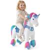 PonyCycle Unicorno su Ruote di Peluche per Bambini 3-4 Anni, Unicorno Cavalcabile con Suoni, Unicorno Meccanico Cavalcabile Modello Y Avanzato, Regalo di Compleanno per Bambine - Y354