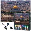 TISHIRON 1000 blocchi per adulti con puzzle Gerusalemme, puzzle moschea Al-Aqsa, per adulti con puzzle di montagna del tempio, gioco di puzzle o giocattolo per gli amici più anziani 50 x 70 cm