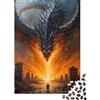 SBMASCJJZRCV Drago Fantasy Epico Puzzle 1000 Pezzi per Adulti Carta Scenario Rovine Puzzle per Famiglia Relax Concentrazione Regalo Casa 38x26cm/1000pcs