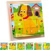 Booaee Puzzle a cubo in legno, puzzle in legno 3D, puzzle 6 in 1, motivo: animali, a partire dai 2 anni, a partire da 1, 2, 3, 4 anni, giocattolo educativo Montessori, regalo per ragazzi e ragazze