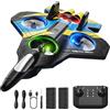 DEERC Aerei telecomandati, Aerei RC con luci, Aereo da Caccia RC per Bambini, Flip a 360°, barile acrobatico, Aereo giocattolo come regalo per ragazzi (Blu e Giallo) ur ragazzi(Giallo Blu)