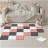 LittleTom 27 Pezzi Tappeto Gioco per Bambini in Piastrelle EVA 30x30 cm - Pavimento Morbido e Antiscivolo per Neonati - Superficie Puzzle Protettiva Ideale per la Cameretta dei Bimbi e Gioco a Terra