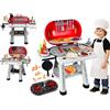 Generico Barbecue Giocattolo Grill con Effetto Fumo Luci Suoni Realistici di Cottura Rubinetto Funzionante ad Acqua Griglia BBQ Barbeque da Cucina con Fumo Grill per Bambini con Accessori Cibo da Grigliare (A)