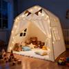 Shulltji Tenda per bambini, per interni, 130 x 100 x 130 cm, con catena luminosa, decorazione per bambini a partire dai 3 anni, tenda per bambini, tipi, casetta per bambini, per interni, principessa, letto per