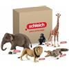 Schleich WILD LIFE | Set di animali selvatici 72286 | dai 3 anni | 5 pezzi | Set di gioco con leone, giraffa, coccodrillo, scimmia ed elefante | figure animali dettagliate | giocattolo zoo