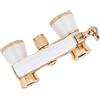 ZDETGU Binocolo da Teatro 3X25 con Catena, Lente Ottica BK7 3 Ingrandimento per Teatri, Messa a Fuoco Centrale, Compatto e Leggero, Adatto per Opera, Concerti, Teatro (WHITE)