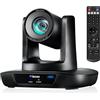 iuZee 4K UHD PTZ Telecamera AI-Auto Tracking, Zoom ottico 20X, USB3.0/HDMI/LAN PoE, IP Live Streaming, Telecamera PTZ Sala conferenze per servizi ecclesiastici Eventi di conferenza, Lavora con YouTube