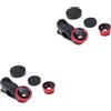 UPKOCH 2pezzi Obiettivo Obiettivo Clip Per Smartphone Lente Fisheye Grandangolare e Macro Lente Fotografica Portatile Per x Rosso
