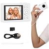 MOLUCKFU Fotocamera Digitale per Ragazzi con Zoom e Schermo Compatta Retro con Scheda per Principianti e Adolescenti Bianco