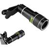 Saiki Obiettivi zoom telefonico | Set di 20X fotocamere HD esterne per telefono | Obiettivo zoom universale per smartphone per la fotografia telescopi portatili per la caccia alle escursioni Saiki