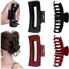 Vauki Fermagli per capelli da donna, 4 pezzi, mollette flessibili in silicone, morbide clip con presa antiscivolo, grandi mollette pieghevoli, clip per capelli sottili e ricci