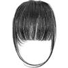 SDFWGG Frangetta Finta con Clip Frangia Aria Basette Leggere a Extension Frangetta Finta Frontale con Clip Frangia Sintetica Naturale per Donna (Nero)