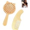 Zpeiran Spazzola per Capelli in Bambù per Bambini e Bambine,2 Pezzi Spazzola Districante Mini con Denti Arrotondati,per Capelli Fini,Ricci e Delicati Accessorio per Pettinatura Sicura