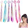 FQAKTB 6 Pezzi Trecce Finte per Capelli, Treccine con Elastici per Capelli, Estensioni di Capello Colorate, per Halloween Feste Festival Decorazione Regalo