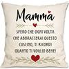 Bommex Mamma Spero Cuscino Cover Regalo da Figlia per Mamma - Compleanno, Festa della Mamma, Natale