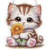 MOTGOM DIY Diamond Painting Pendente Kit Gatto Carino, Pittura Diamante Fai-da-te Acchiappaluce, Decorazione Interna con Strass per Casa e Finestra