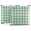 ggaimwf Copricuscini a Quadretti Confezione da 2 50x50 cm Agriturismo Fodere per cuscini decorativi A quadretti Copricuscini verdi Quadrati per Divano Soggiorno Home decor Federa per cuscino sparsa