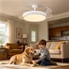 Maxled, Light is Led! Ventilatore Soffitto Illuminazione LED 30W 3CCT 6500K/4500K/3500K 4094LM Dimmerabile 10%-100% 6 Velocità Timer Silenzioso per Soggiorno E Camera Letto Bianco