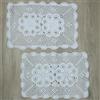 Kilofly uncinetto cotone pizzo centrini set, forma ovale, 38,1 x 58,4 cm, Cotone, White, 15*23 inch