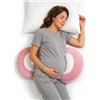 SHANNA Cuscino Gravidanza, Cuscino Gravidanza per Dormire, Cuscino per Dormire sul Fianco Supporto Per Schiena, Fianchi, Gambe, con Fodera Rinfrescante (Rosa)