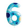 FUNCANDLE Candele di compleanno a tema cane blu, forniture di festa di compleanno cane blu numero 6, decorazioni di torta da 2,76 pollici, decorazioni di compleanno per bambini