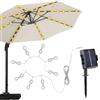 JINGLING Ombrellone JINGLING con 104 LED a energia solare, oscillante e 8 modalità luminosità - decorativo e resistente a tutte le condizioni atmosferiche
