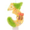 FUNCANDLE Candele numero 3 con ape per torta, decorazioni per il primo compleanno delle ragazze, candele di compleanno glitterate gialle, candele per torte di miele per ragazze