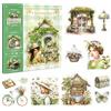 TLDBATICE 50 Fogli Adesivi Scrapbooking Kit, Tema Giardino Adesivi Vintage Washi