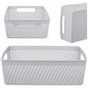 KADAX Scatola portaoggetti 24 x 17,5 x 7,5 cm, cestino portaoggetti in plastica, cestino per la conservazione, contenitore dal design moderno (grigio chiaro)