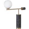 Beliani Lampada da tavolo moderna in metallo con base in marmo a forma di lampadina nero e oro