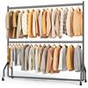 HOKEEPER Portavestiti Doppio Resistente a Carichi Pesanti con Grande Capacità, Organizzer di Armadio con Ruote per Boutiques, Camera da Letto, Lavanderia - 180cm