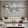 Generic Decorazione da parete in metallo a forma di pesce costiero, decorazione da parete in metallo, per soggiorno, camera da letto o barca, decorazione per scuola di pesce, grande scultura da parete con