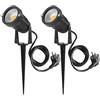 aulyun 2x Faretti da Giardino LED Faretti per Esterni Bianco Caldo COB 5W 220V con Cavo da 1,5 m