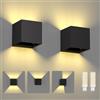 ChangM 2 Pezzi 7W Applique da Parete Esterno Interni LED Lampada, IP65 Impermeabili con lampadina sostituibile G9 LED, Bianco Caldo 3000K, Angolo del Fascio Regolabile Applique, Guscio bianco