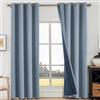 CYCMACO Tende Per Interni Finto Lino 2 Pezzi, 140x300cm, Tenda Termica Isolante Freddo E Caldo Moderne, Tende Oscuranti, Tenda Oscurante Da Interno Con Anelli, Per Soggiorno Camera, Blu