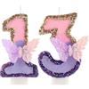FUNCANDLE Viola Rosa Farfalla 3D Compleanno Candele,Candele per Torta di 13° Compleanno,Decorazioni di Compleanno Candelina Topper per Torta per Matrimonio Forniture per Feste di Compleanno