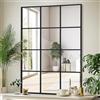 LunaMirror Specchio rettangolare per finestra, 75 x 100 cm, con cornice in alluminio nero, specchio da parete per interni, soggiorno, corridoio, ingresso, esterno, decorazione da giardino