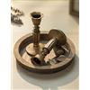 Hanobe Vassoio porta candele: piccolo piatto decorativo rotondo in legno da 20,1 cm - Decorazione rustica per tavolino da caffè in stile fattoria - Vassoi per candeline e candele a colonna per Pasqua