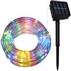 Lamker Tubo Catena Luminosa Energia Solare Esterno 10M 100LED 8 Modalità Multicolore Illuminazione Lucine Impermeabile Luci Stringa per Giardino Patio Cortile Natale Matrimonio Festa Luce Decorazione