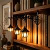 Generic Lanterna per biblioteca, illuminazione decorativa per libreria, angolo lettura, luce notturna a LED, lampade per libreria, lampade da tavolo vintage, decorazione per la casa e lo studio (3 pezzi)