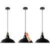 LEDSone Modern Vintage Pendant Light Industriale Plafoniera Ideale per Sale da Pranzo, Bar, Club e Ristoranti Base E27 (Rosso Curvo, Nessuna Lampadina) (Nero (senza lampadina))