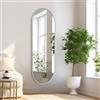 HLFMVWE Specchio ovale a figura intera, 120 x 40 cm, specchio da parete in metallo a forma di pillola, cornice in alluminio, decorazione moderna semplice per la casa, bagno, bagno, soggiorno,